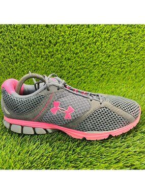 Under Armour Micro G Assert Gray Pink Womens Size 10 Walking Shoes Sneakers